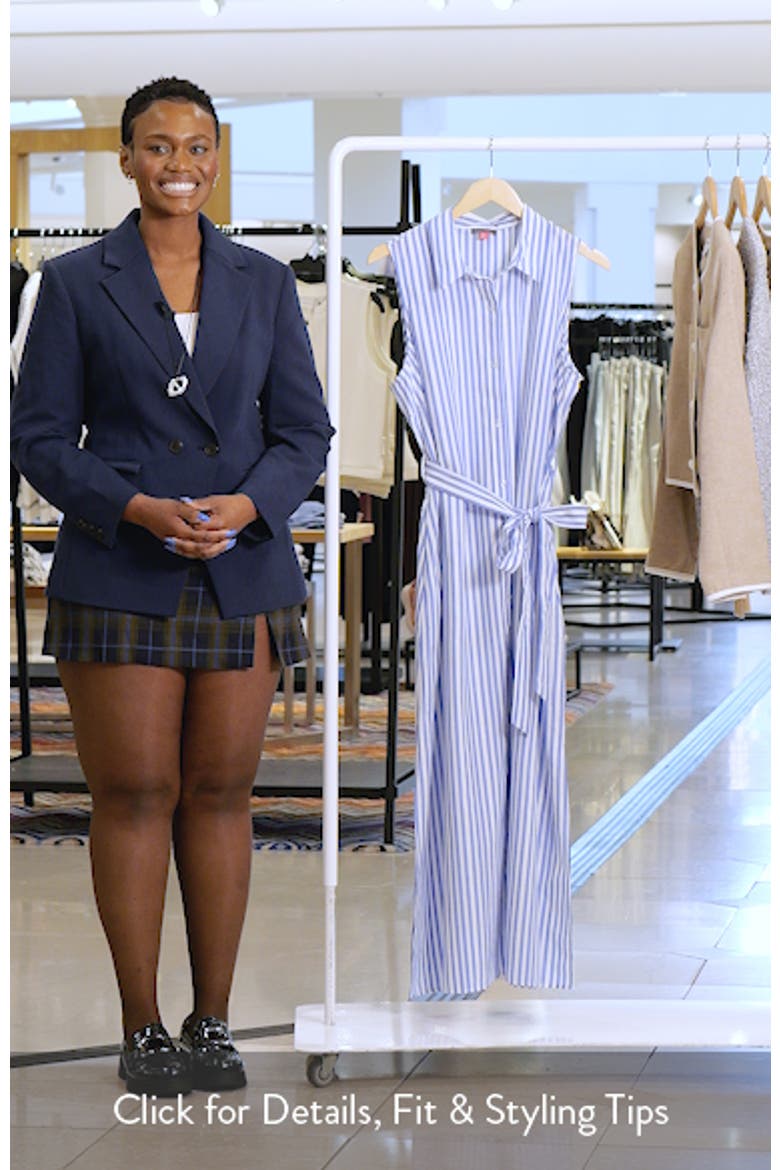 Stripe Sleeveless Maxi Shirtdress video