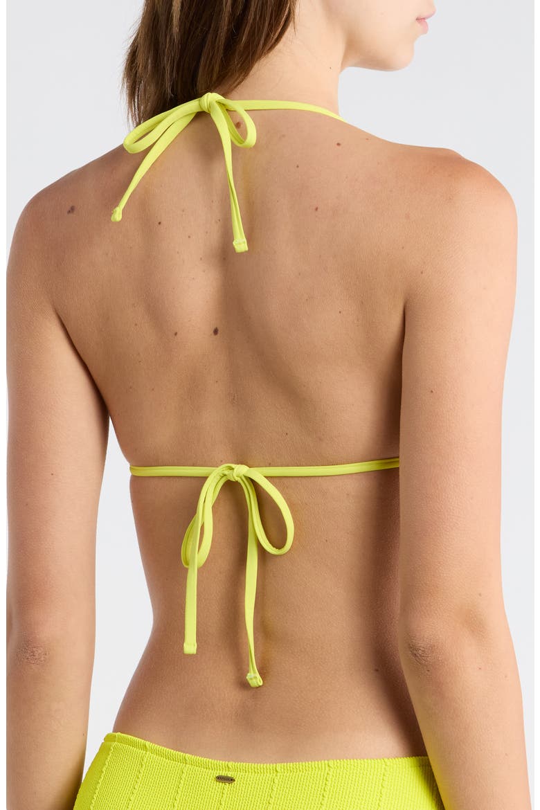 Vibe Surf Triangle Bikini Top, Alternate, color, LIME