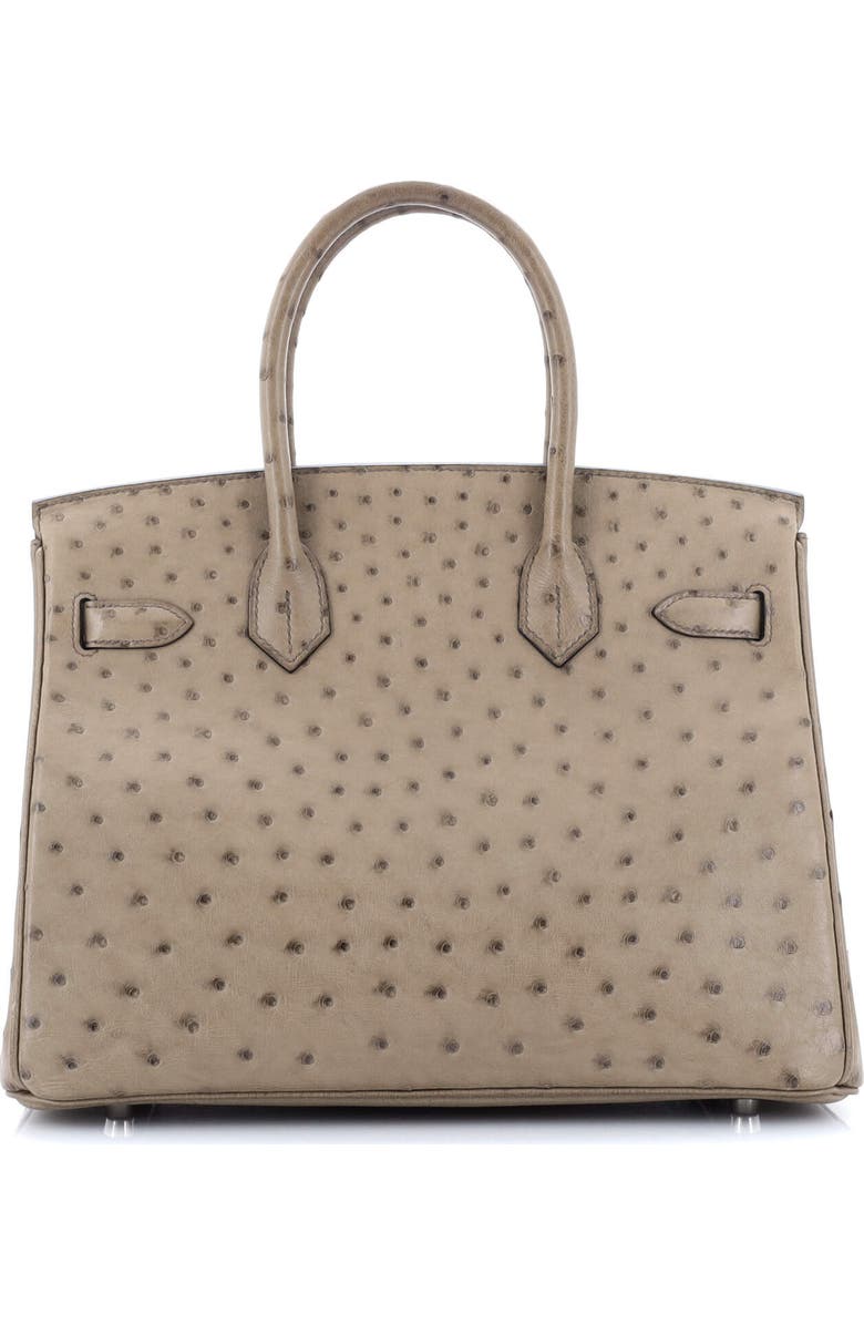 Pre-Owned Hermes Birkin Handbag Brown Ostrich with Palladium Hardware 30, Alternate, color,