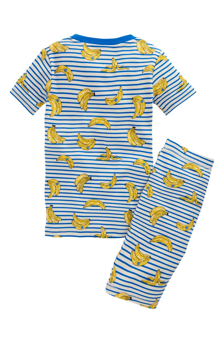 Mini Boden Kids' Print Fitted Two-Piece Cotton Pajamas, Alternate, color, Banana