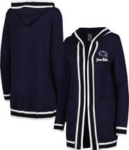 GAMEDAY COUTURE Women's Gameday Couture Navy Penn State Nittany Lions One More Round Tri-Blend Striped Cardigan Sweater