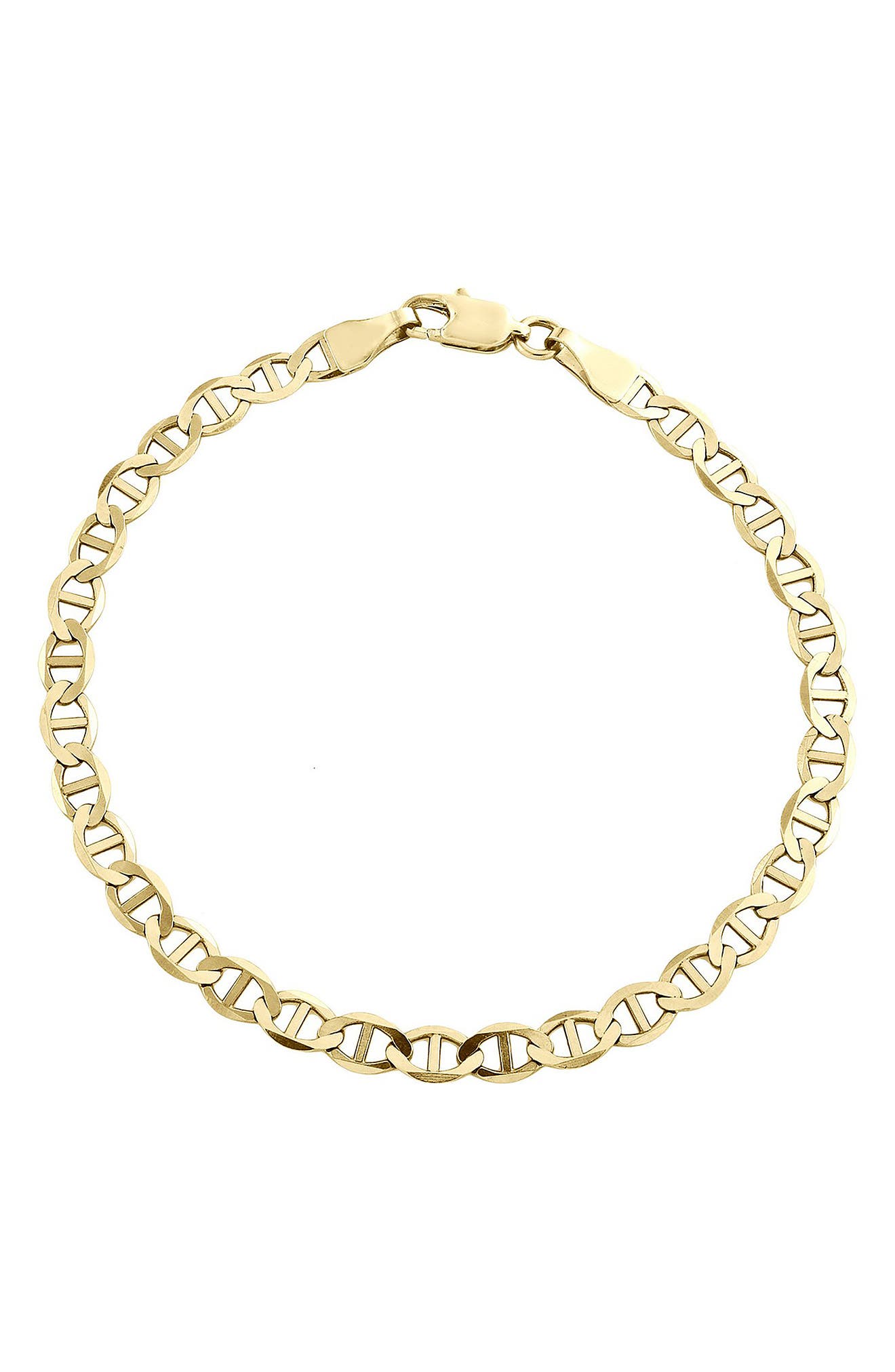 Queen Jewels Men's 14K Gold Mariner Chain Bracelet