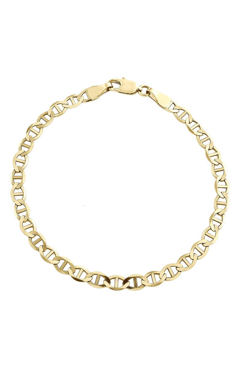 Queen Jewels Men's 14K Gold Mariner Chain Bracelet, Main, color, Gold