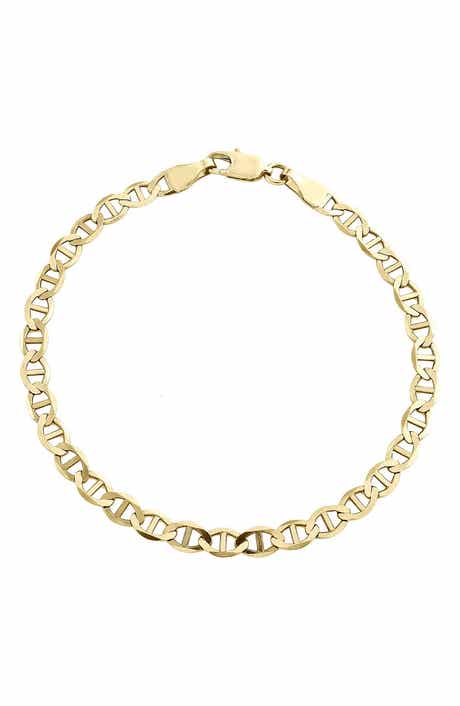 Queen Jewels Men's 14K Gold Mariner Chain Bracelet