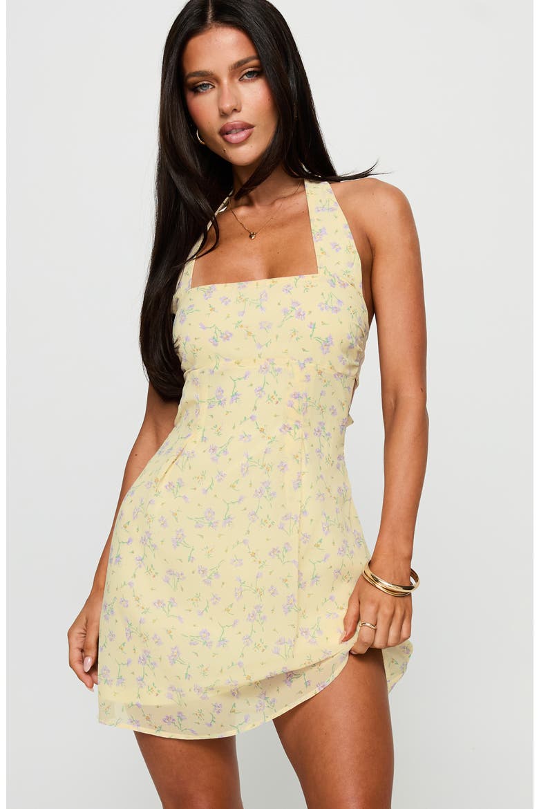 Rosamie Floral Halter Minidress, Alternate, color, CREAM / FLORAL