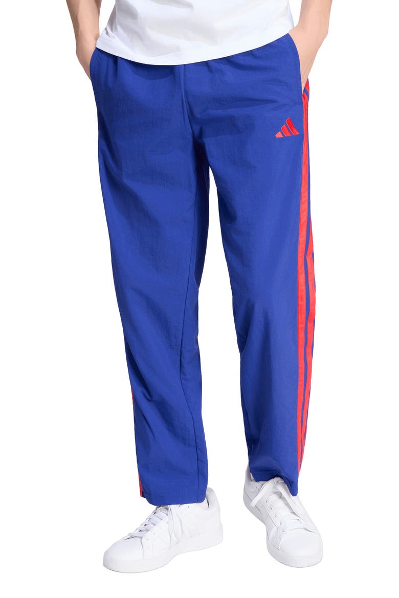 Essentials 3-Stripes Track Long Pants, Main, color, INK/ RUBY/ RUBY/ RUBY