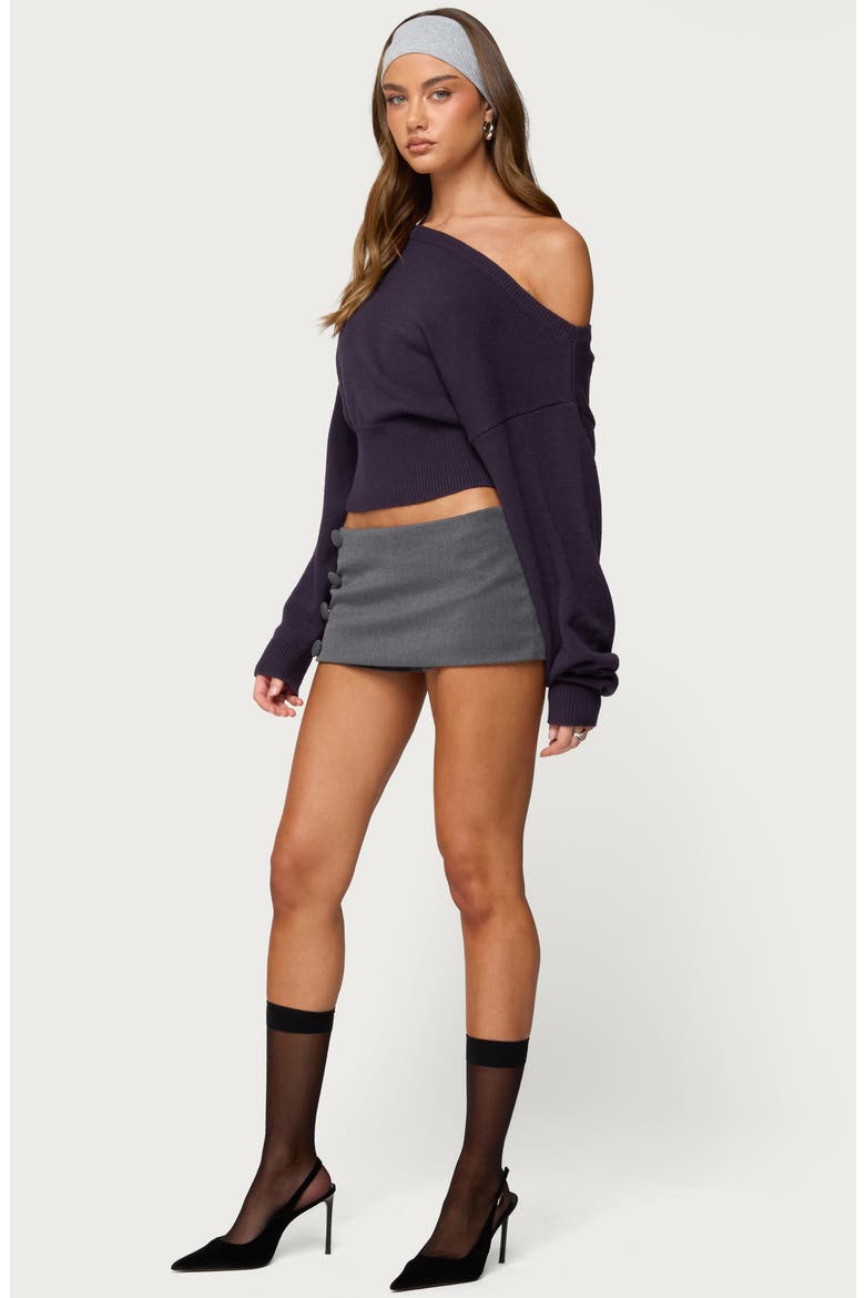 Ravenna One-Shoulder Sweater, Alternate, color, PURPLE
