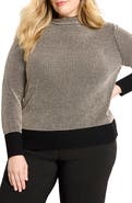NIC+ZOE Mock Neck Pixel Knit Sweater