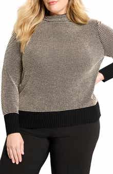 NIC+ZOE Mock Neck Pixel Knit Sweater