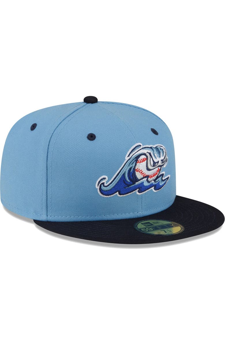 New Era Men's New Era Light Blue West Michigan Whitecaps Authentic Collection Alternate Logo 59FIFTY Fitted Hat, Alternate, color,