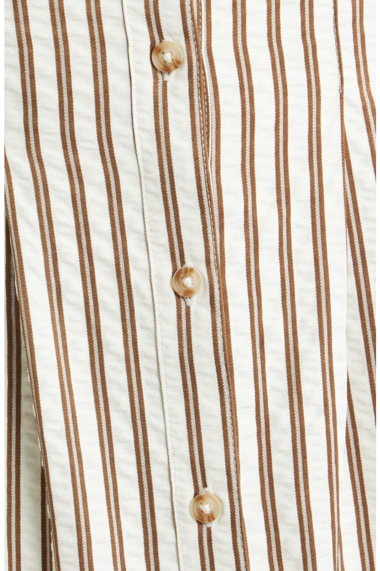Striped Button Front Shirtdress, Alternate, color, IVORY MULTI