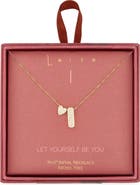 Leith Cubic Zirconia Heart & Bubble Initial Pendant Necklace