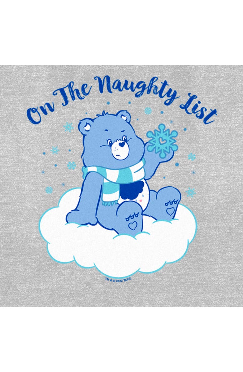 Care Bears Women's Care Bears Christmas Grumpy Bear On the Naughty List  Graphic T-Shirt, Alternate, color, Athletic Heather