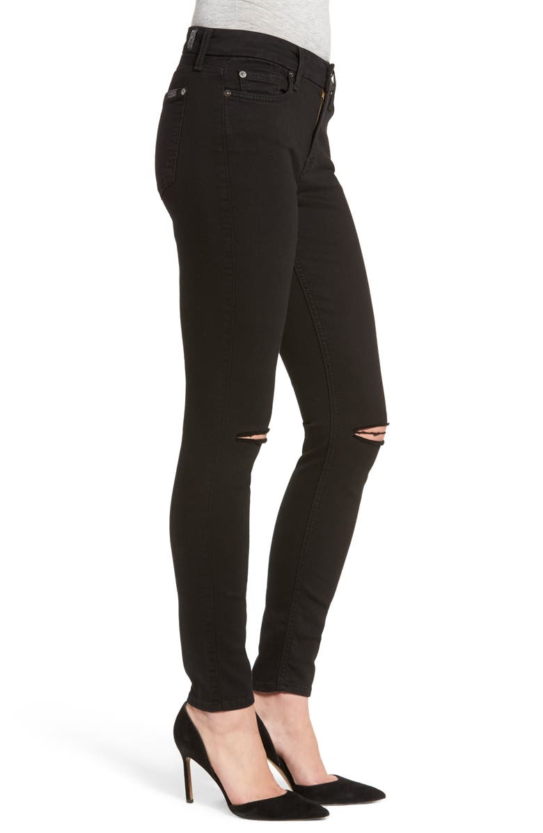 7 For All Mankind b(air) Ankle Skinny Jeans, Alternate, color, Bair Black 2