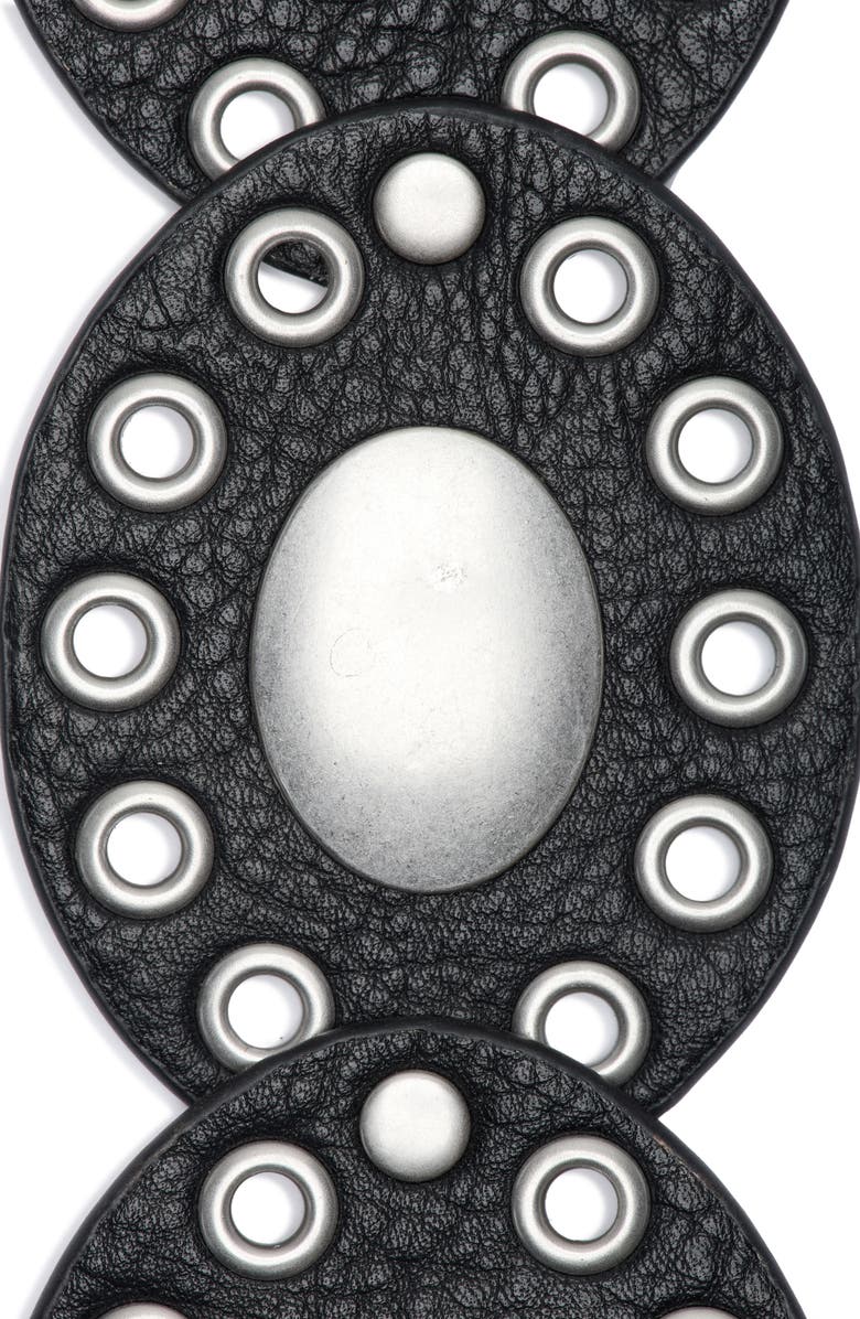 Vince Camuto Oval Disc Hip Slung Belt, Alternate, color, Black