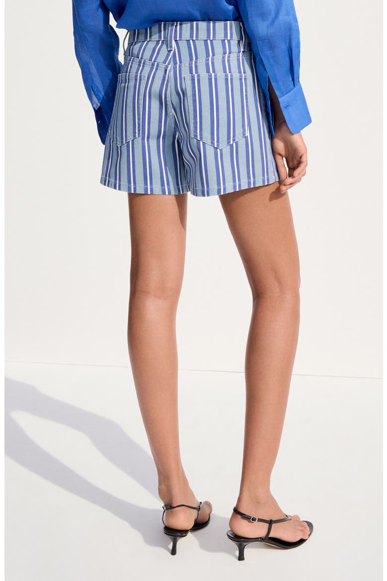 Stripe Denim Shorts, Alternate, color, BLUE