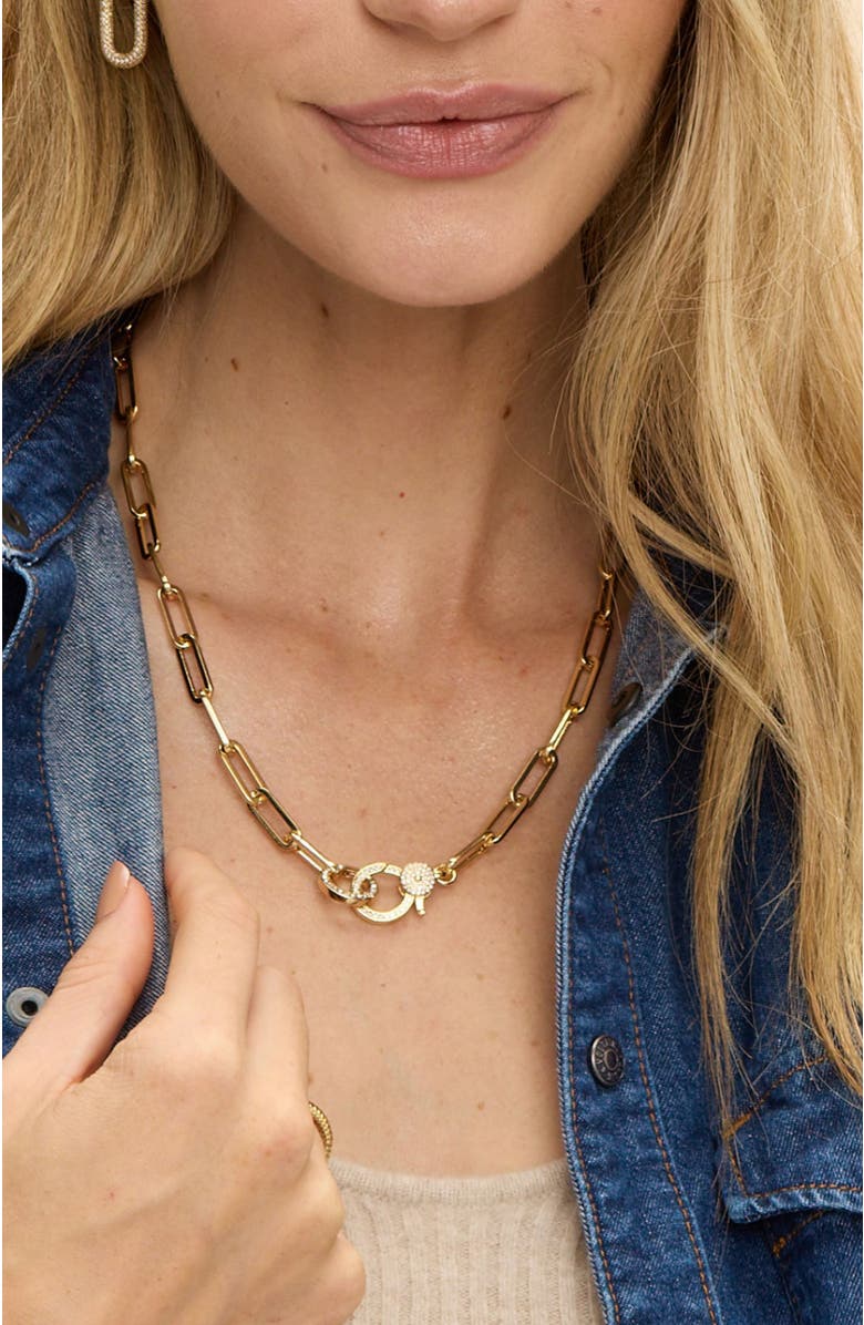 Stella & Dot Jane Pave Lariat Convertible Link Chain, Alternate, color, Gold
