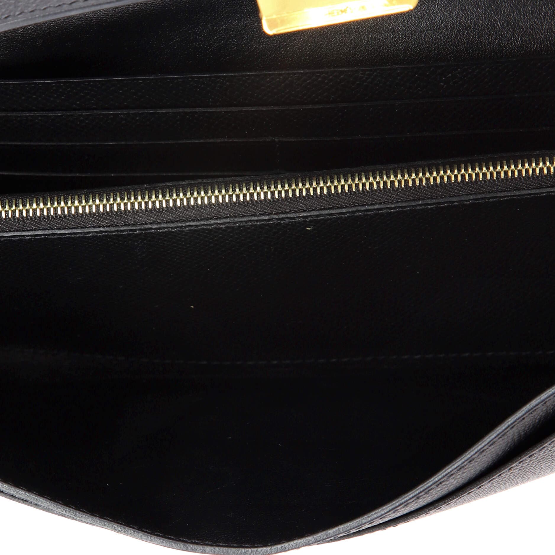 Pre-Owned Hermes Constance To Go Wallet Epsom, Alternate, color, Noir