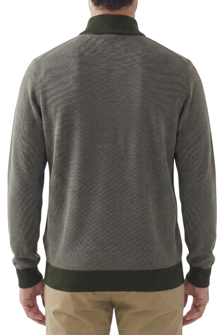 Quarter Zip Mock Neck Sweater, Alternate, color, 132 DARK GREEN