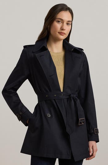 Lauren Ralph Lauren Short Double Breasted Trench Coat | Nordstrom