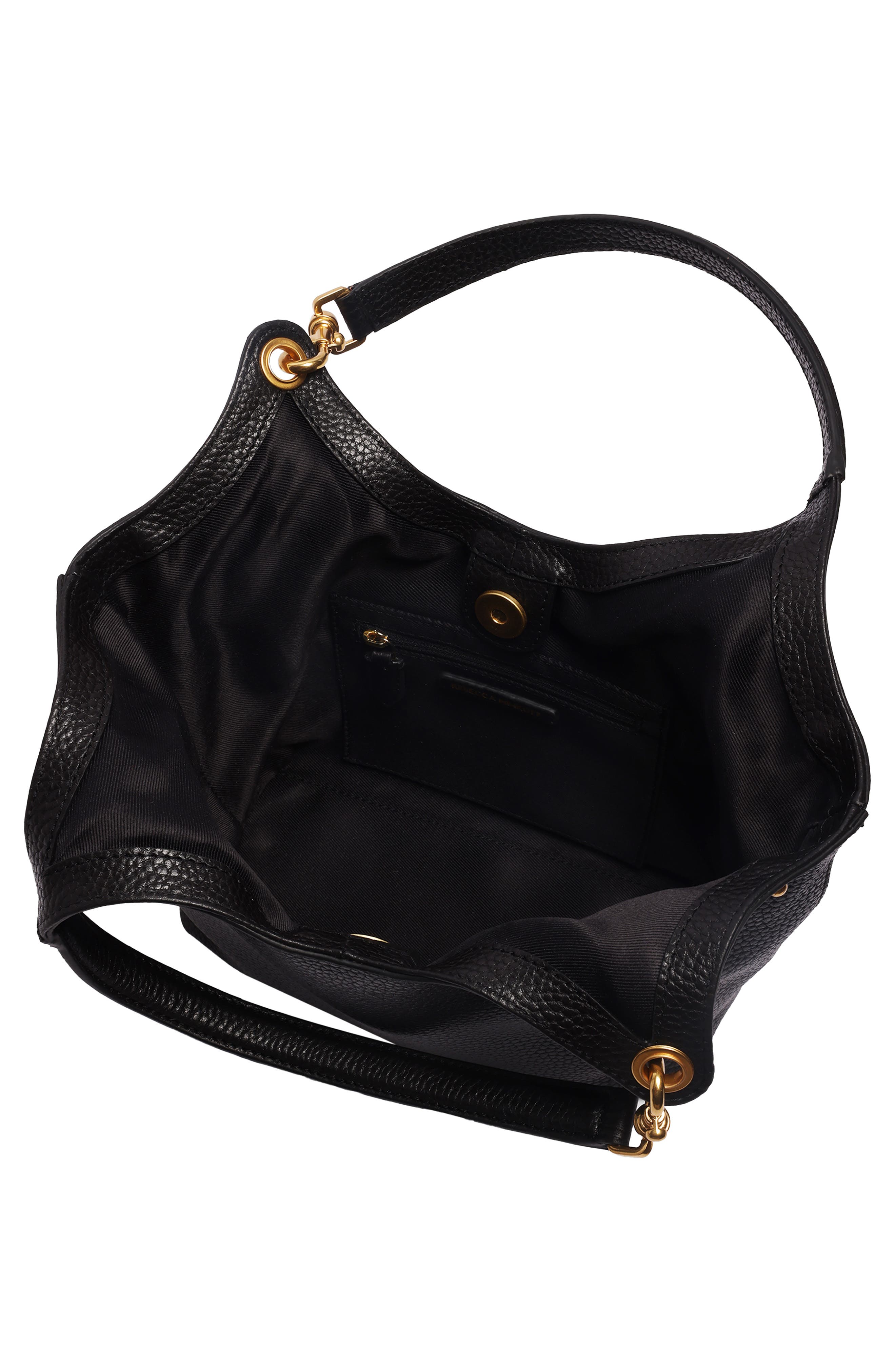 Small The Perfect Tote Leather Tote, Alternate, color, BLACK