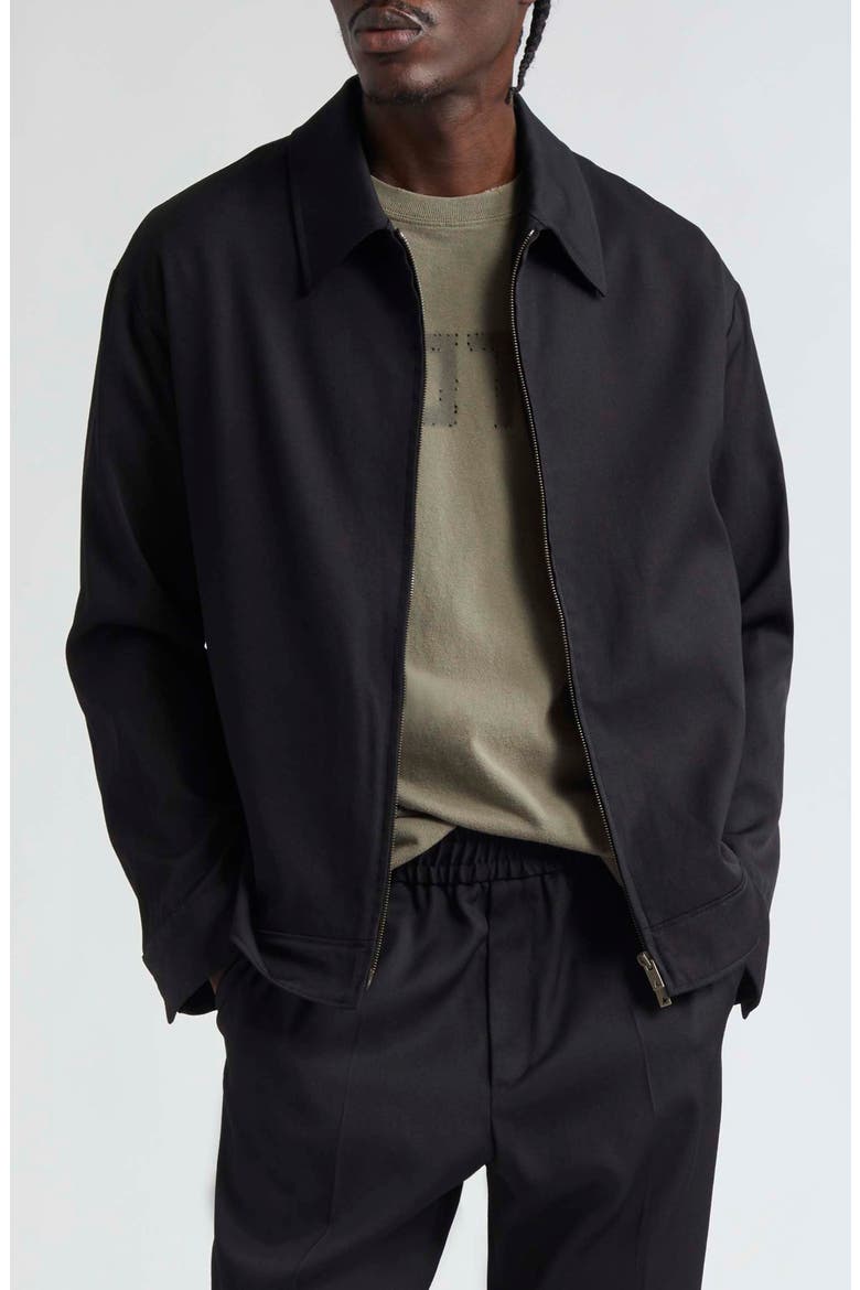 Luther Wool Gabardine Coach's Jacket, Main, color, BLACK