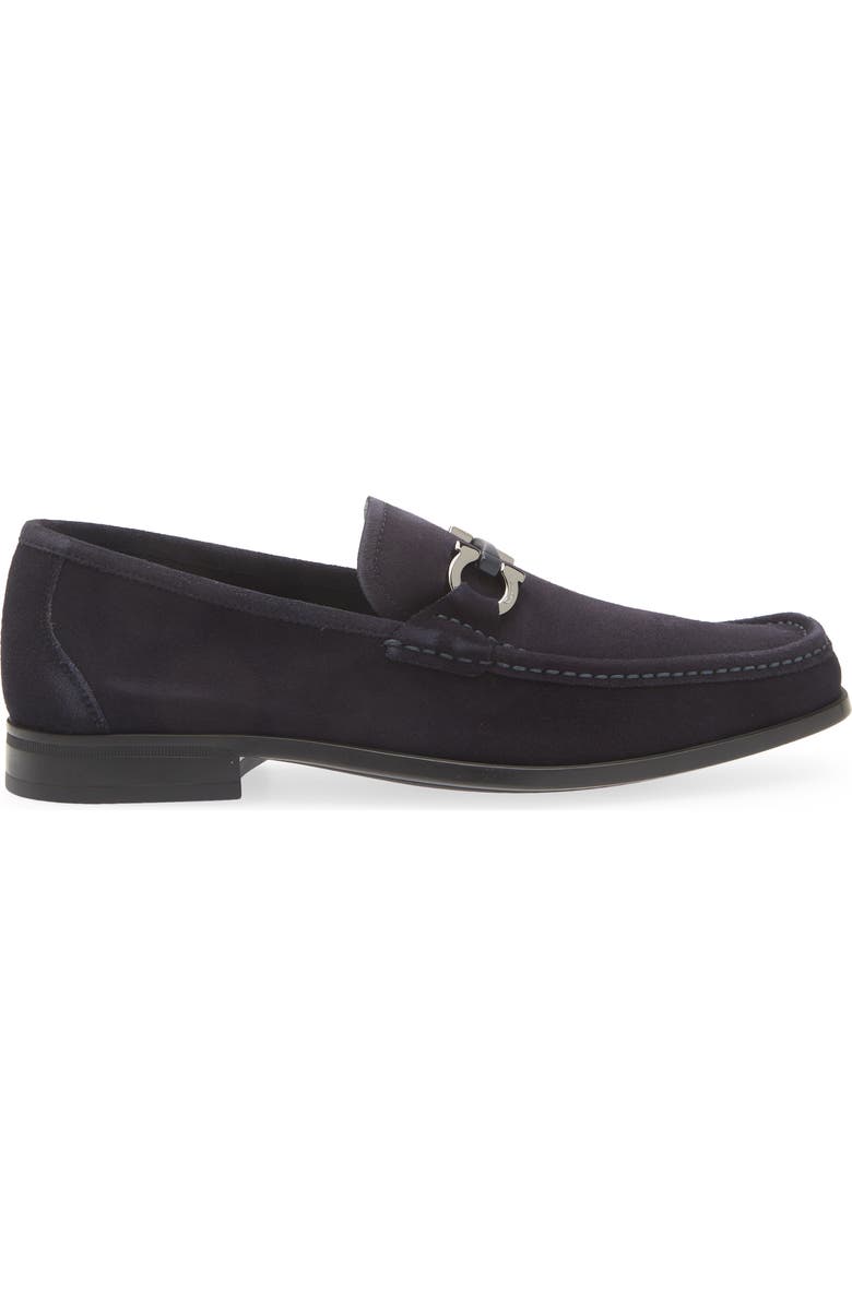 FERRAGAMO Grandioso Double Gancio Bit Loafer, Alternate, color, Navy Nero