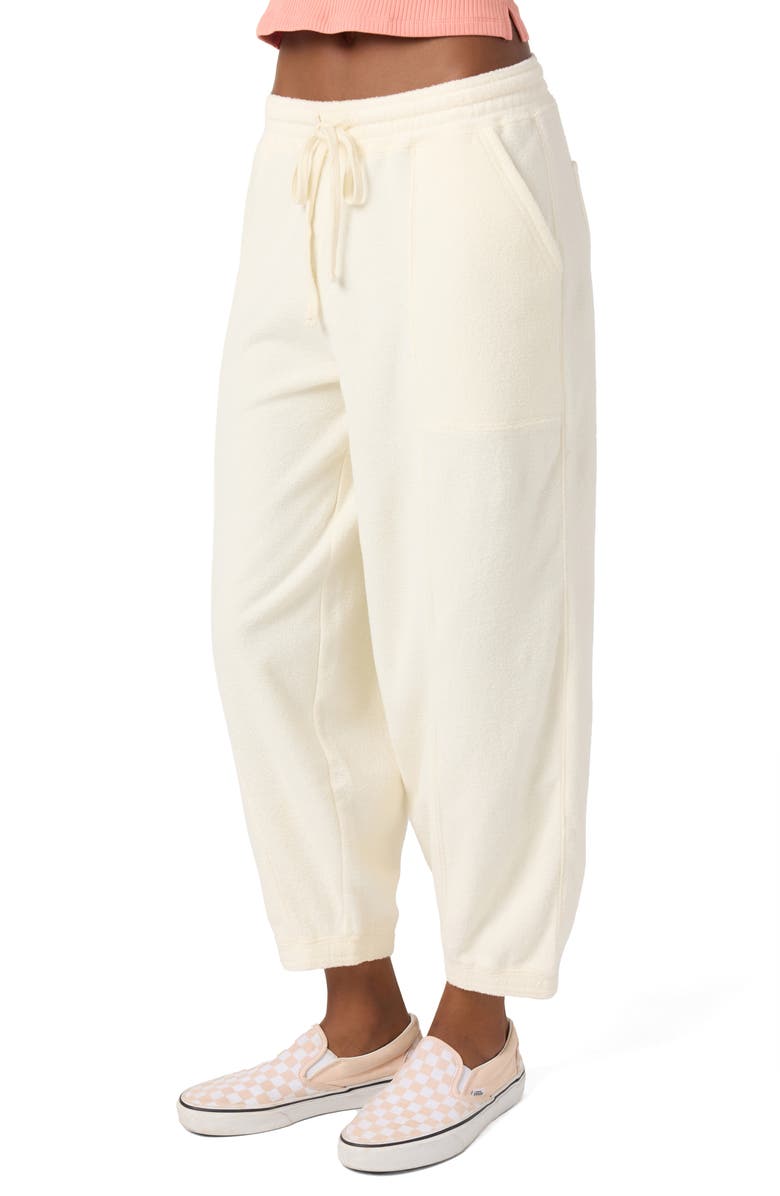O'Neill Wavelength Crop Terry Joggers, Alternate, color, Winter White
