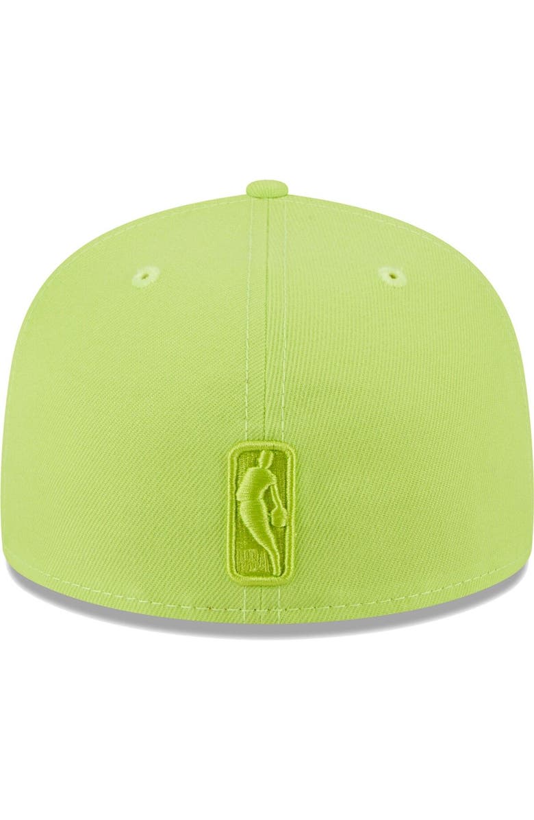 New Era Men's New Era Neon Green Golden State Warriors Spring Color Pack 59FIFTY Fitted Hat, Alternate, color, 