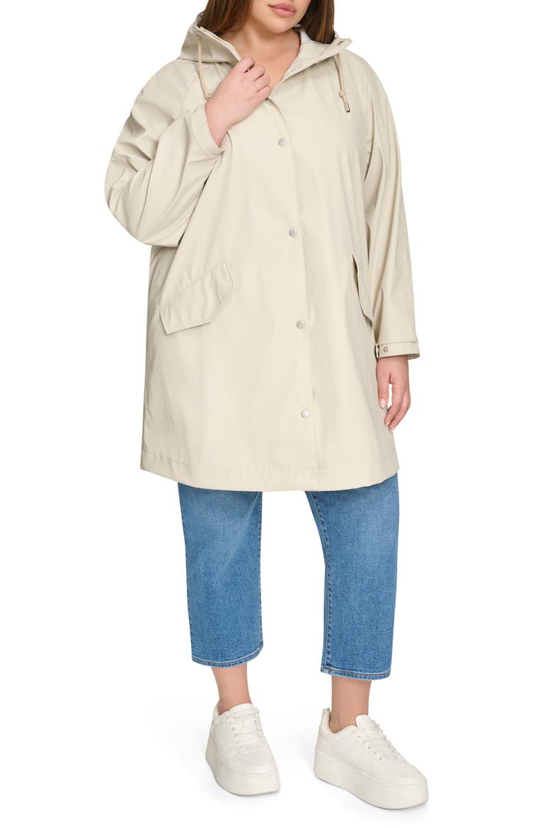 Water Resistant Hooded Raincoat, Main, color, OATMEAL