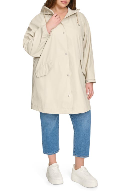 Levi's Water Resistant Hooded Raincoat In Oatmeal