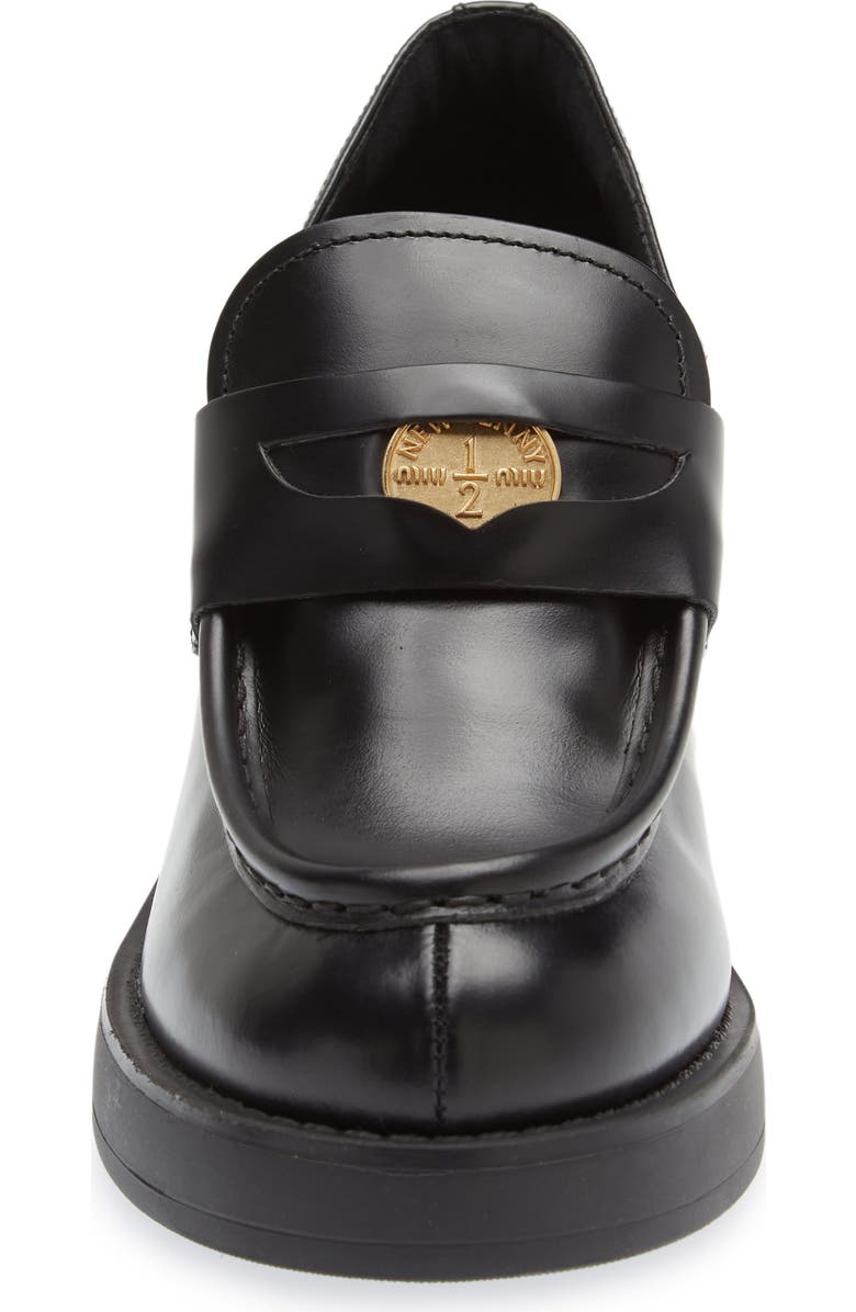 Miu Miu Block Heel Penny Loafer, Alternate, color,