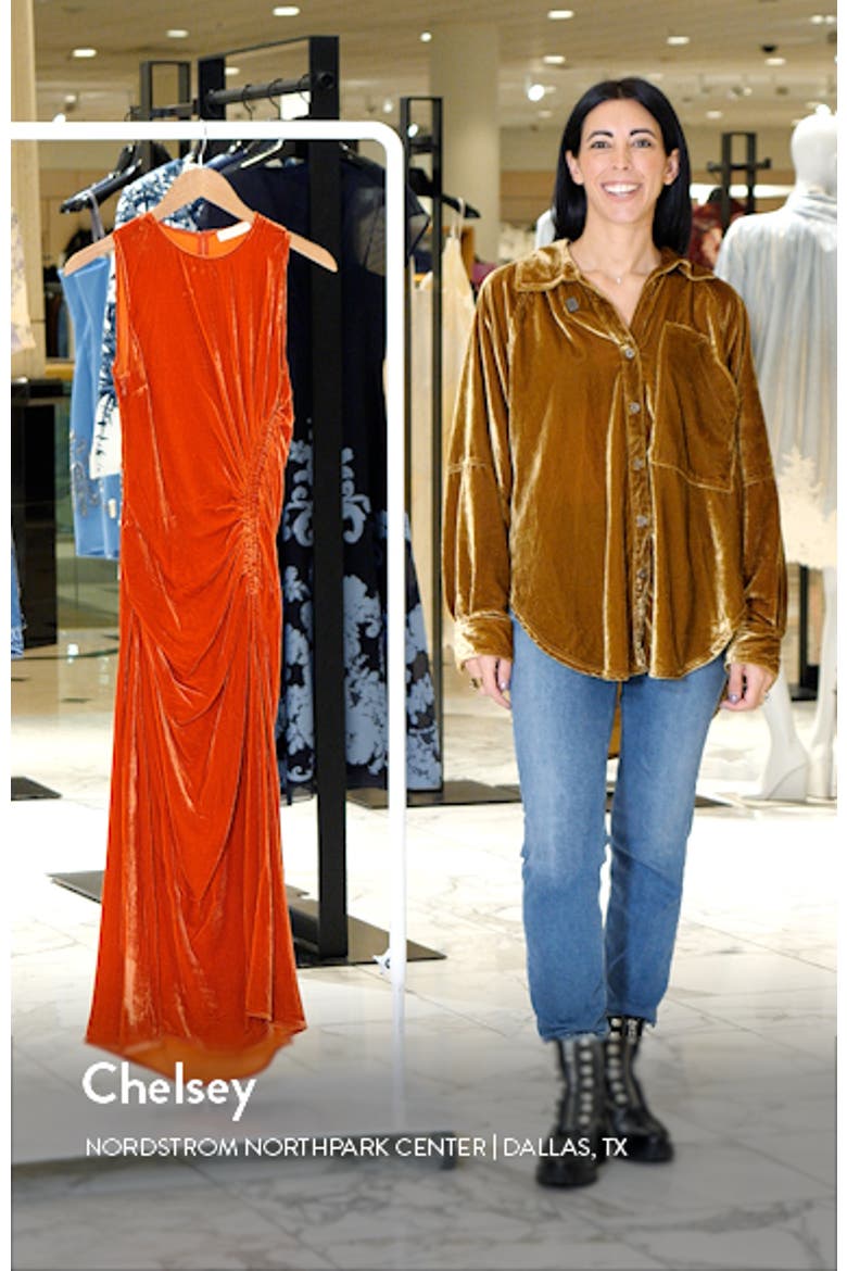 Cornelia Side Ruched Velvet Gown video