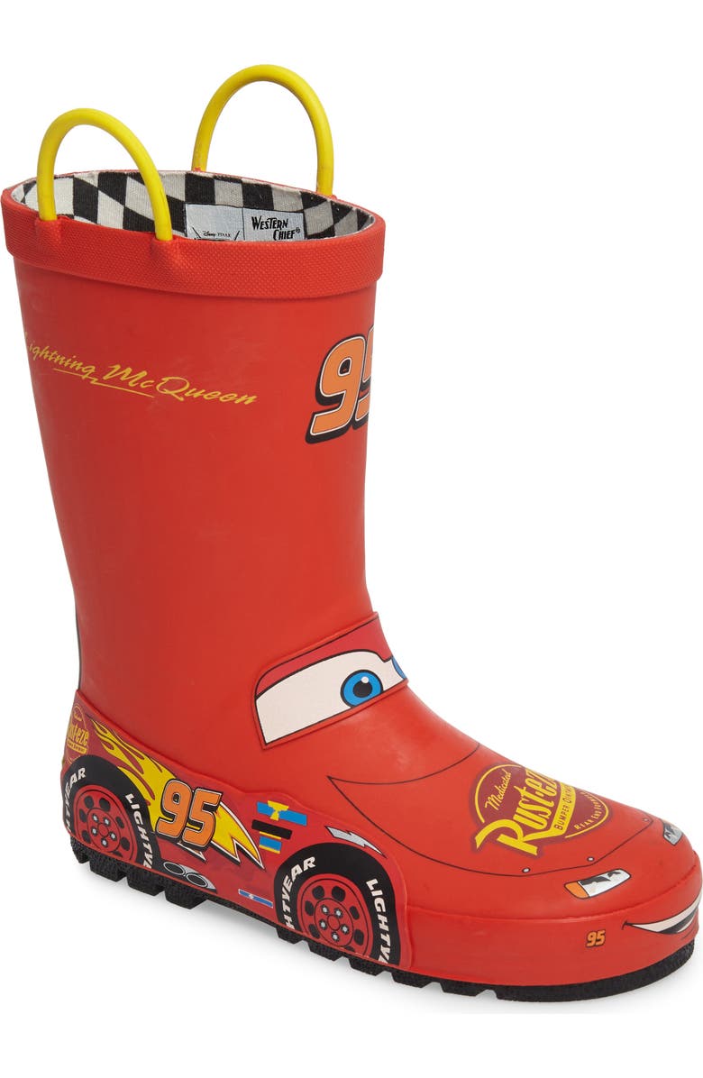 Western Chief Lightning McQueen Waterproof Rain Boot, Main, color,