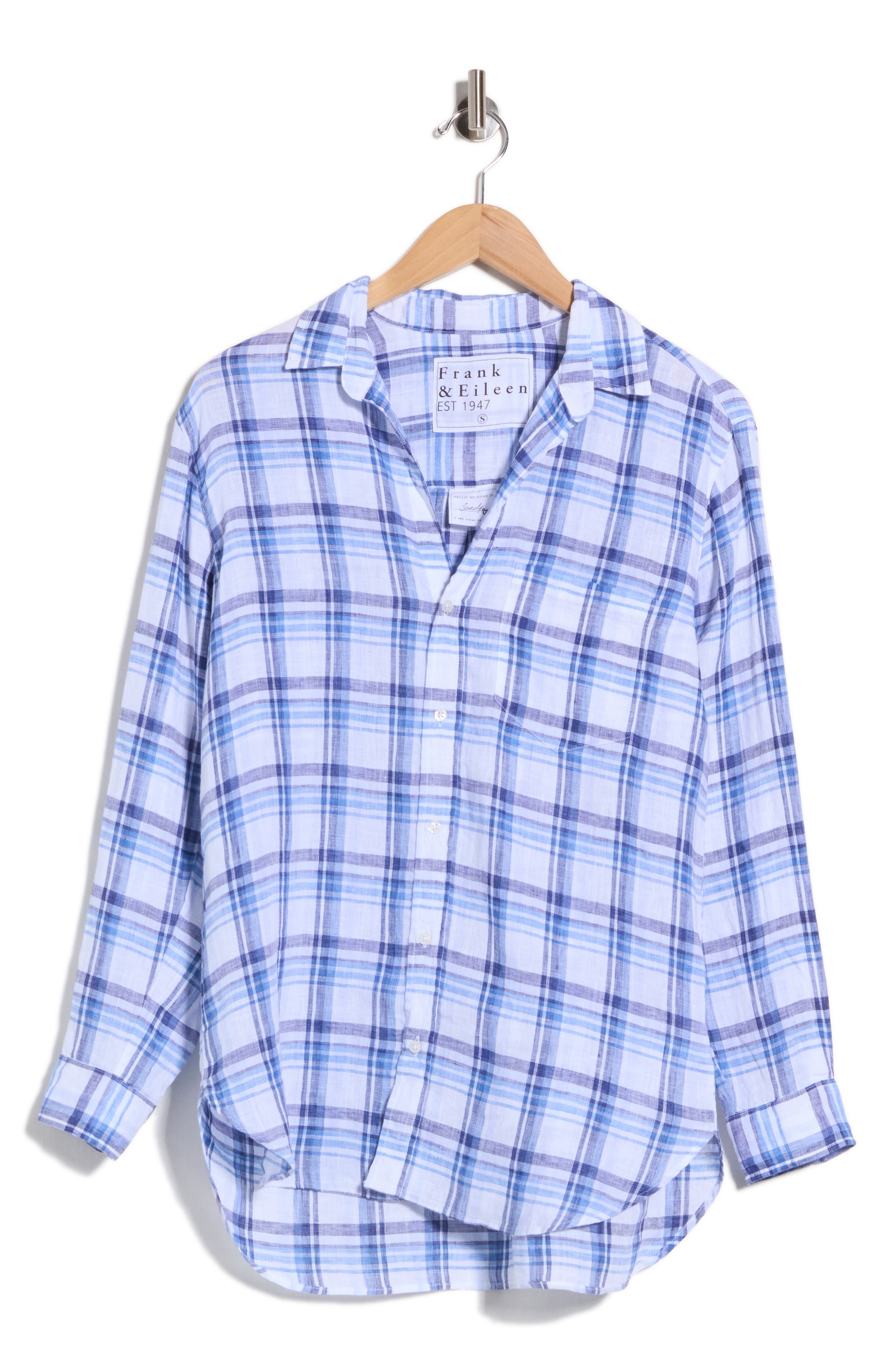 Joedy Plaid Cotton Boyfriend Button-Up Shirt