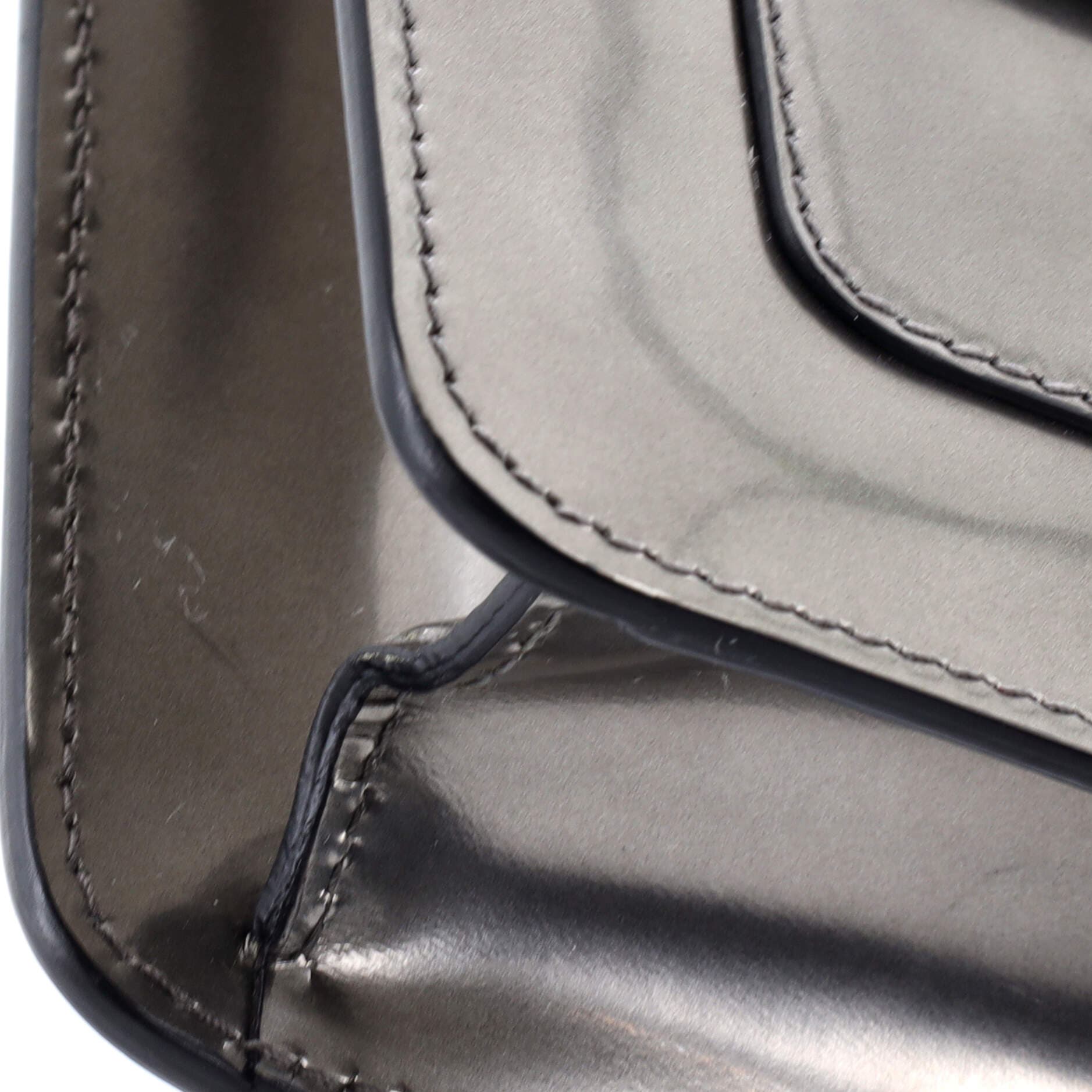 Serpenti Forever Shoulder Bag Metallic Leather Small, Alternate, color, Metallic Silver
