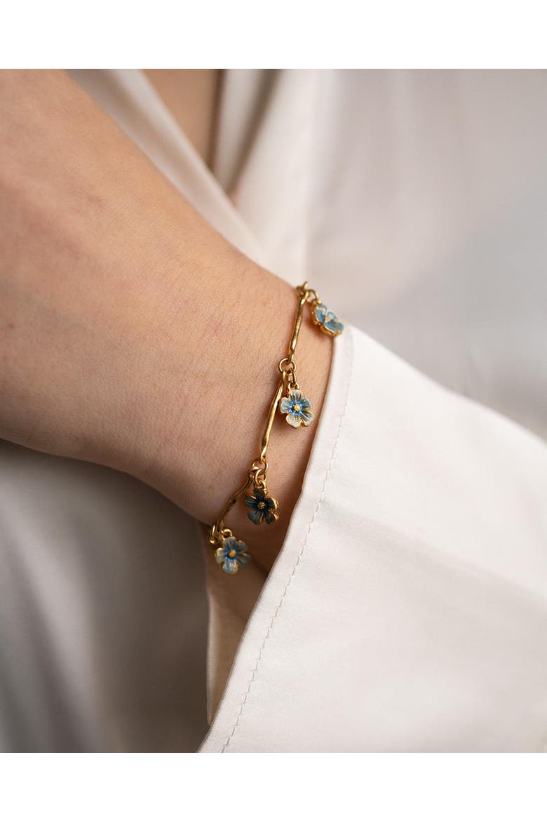 Forget-Me-Not Bracelet, Alternate, color, Blue & Gold