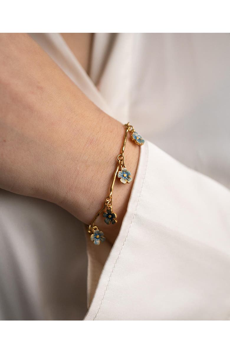 Fable England Forget-Me-Not Bracelet, Alternate, color, Blue & Gold