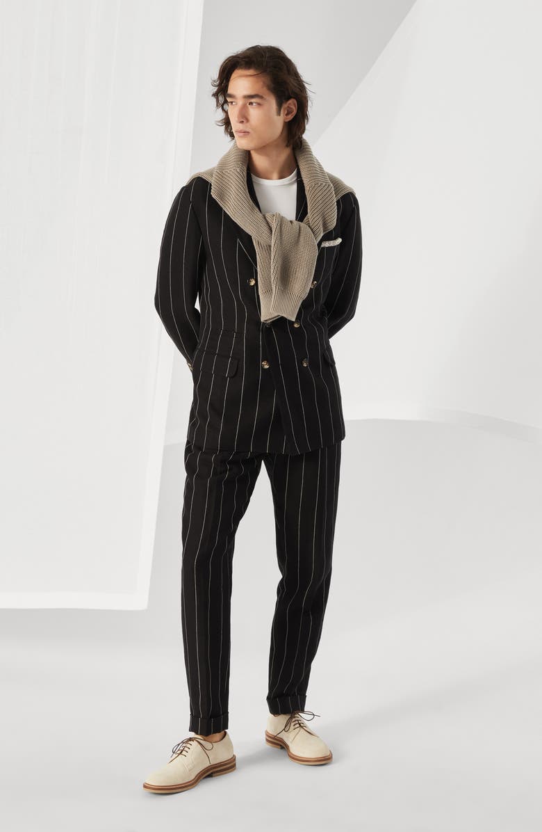 Brunello Cucinelli Diagonal twill unconstructed blazer, Alternate, color, 