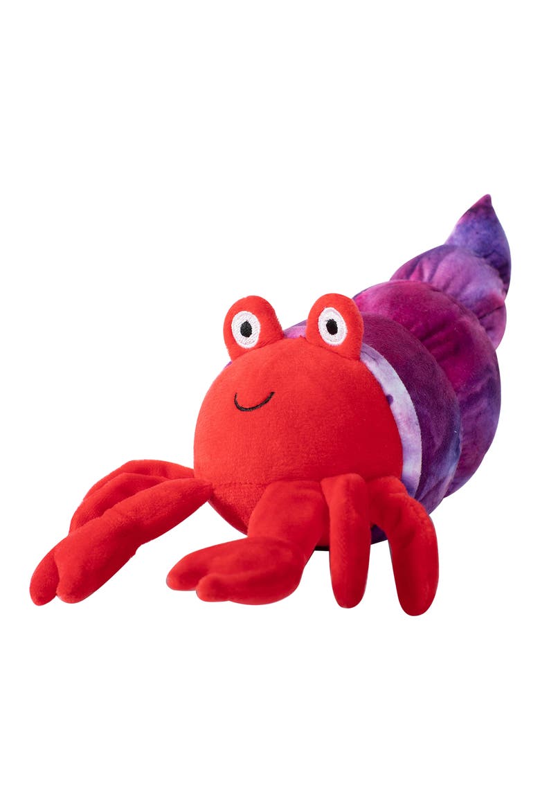 In a Pinch Plush Crab Squeaker Dog Toy, Main, color, RED MULTI