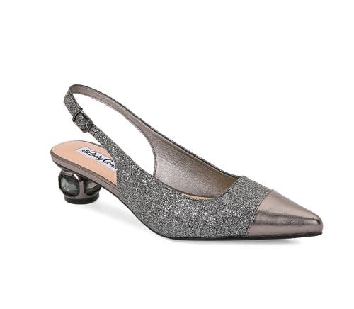 Lady Couture Jewel Heel Slingback Pump In Gray