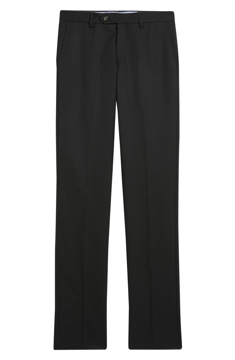 Berle Slim Fit Flat Front Super 100s Wool Dress Pants, Alternate, color, Black