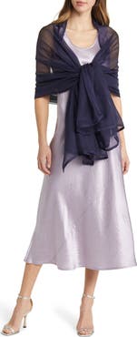 Nordstrom Satin Border Silk Chiffon Scarf