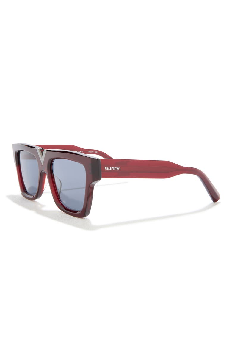 57mm Novelty Square Sunglasses, Alternate, color, BORDEAUX BORDEAUX GREY