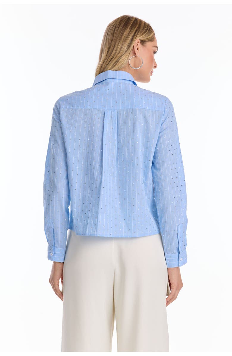The Noli Shop Josefina Crystal Button Up, Alternate, color, Blue Stripe