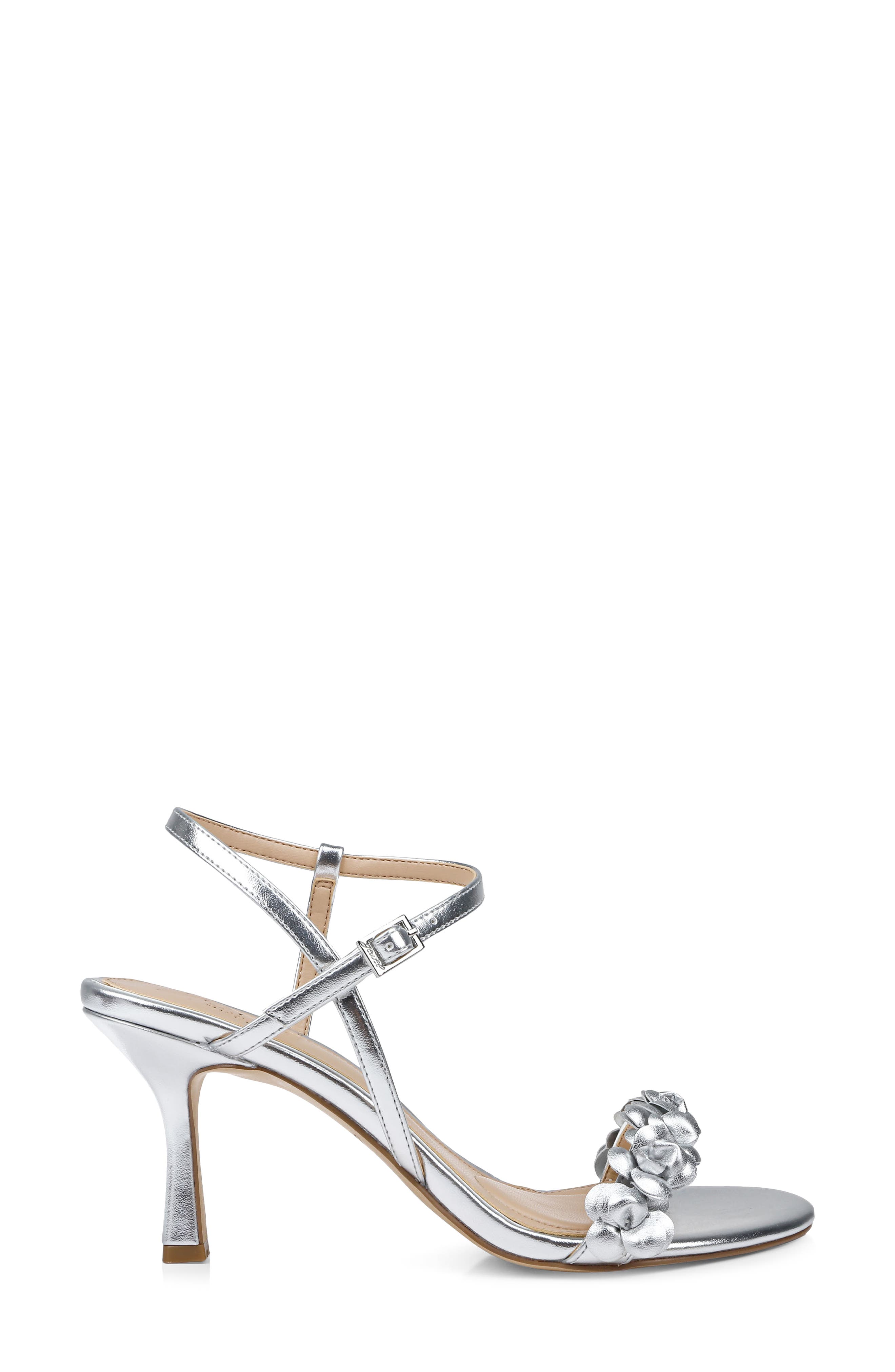 Jewel Badgley Mischka Saylor Ankle Strap Sandal, Alternate, color, Silver Metallic