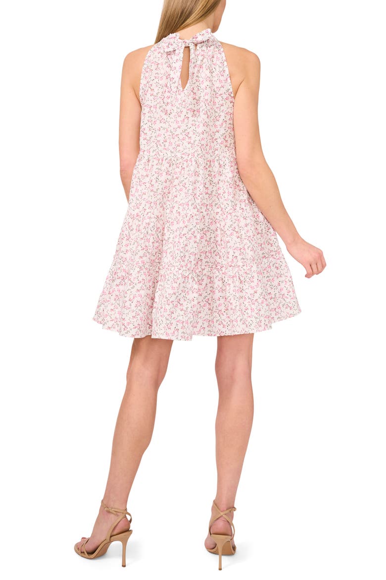 Floral Sleeveless Tiered Linen & Cotton Dress, Alternate, color, NEW IVORY