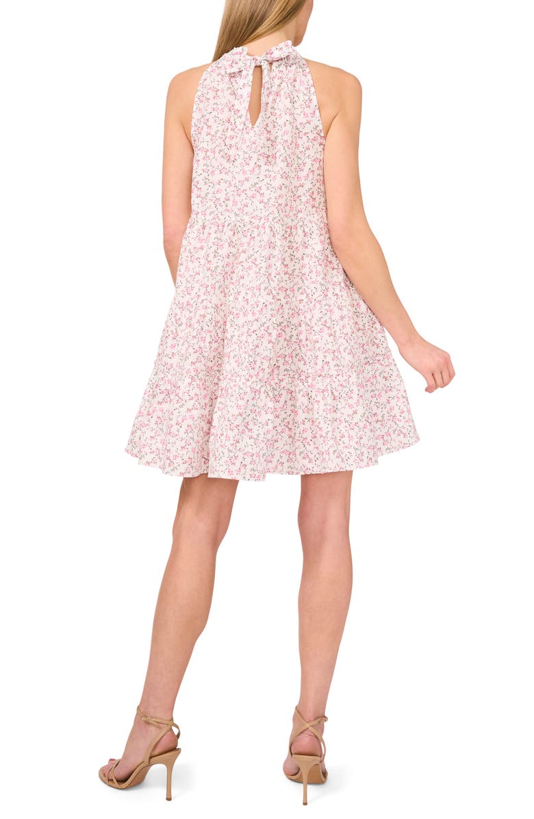 CeCe Floral Sleeveless Tiered Linen & Cotton Dress, Alternate, color, New Ivory