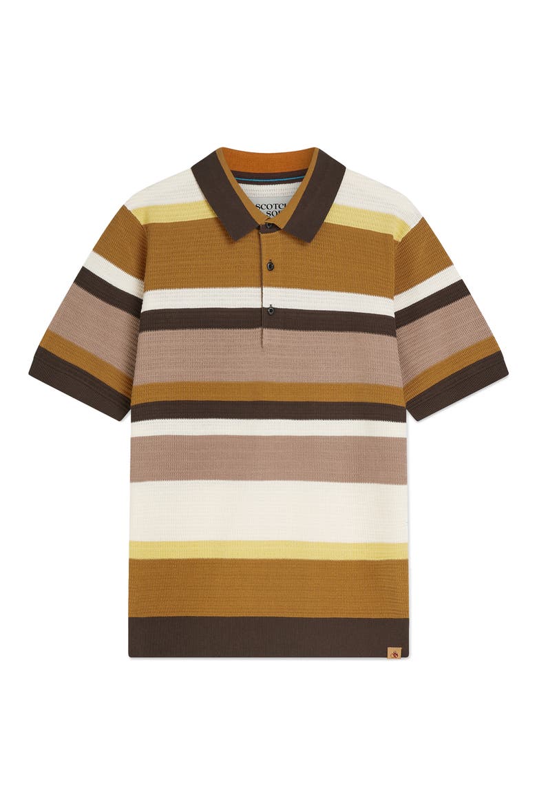 Stripe Textured Polo, Alternate, color, CATHAY SPICE STRIPE