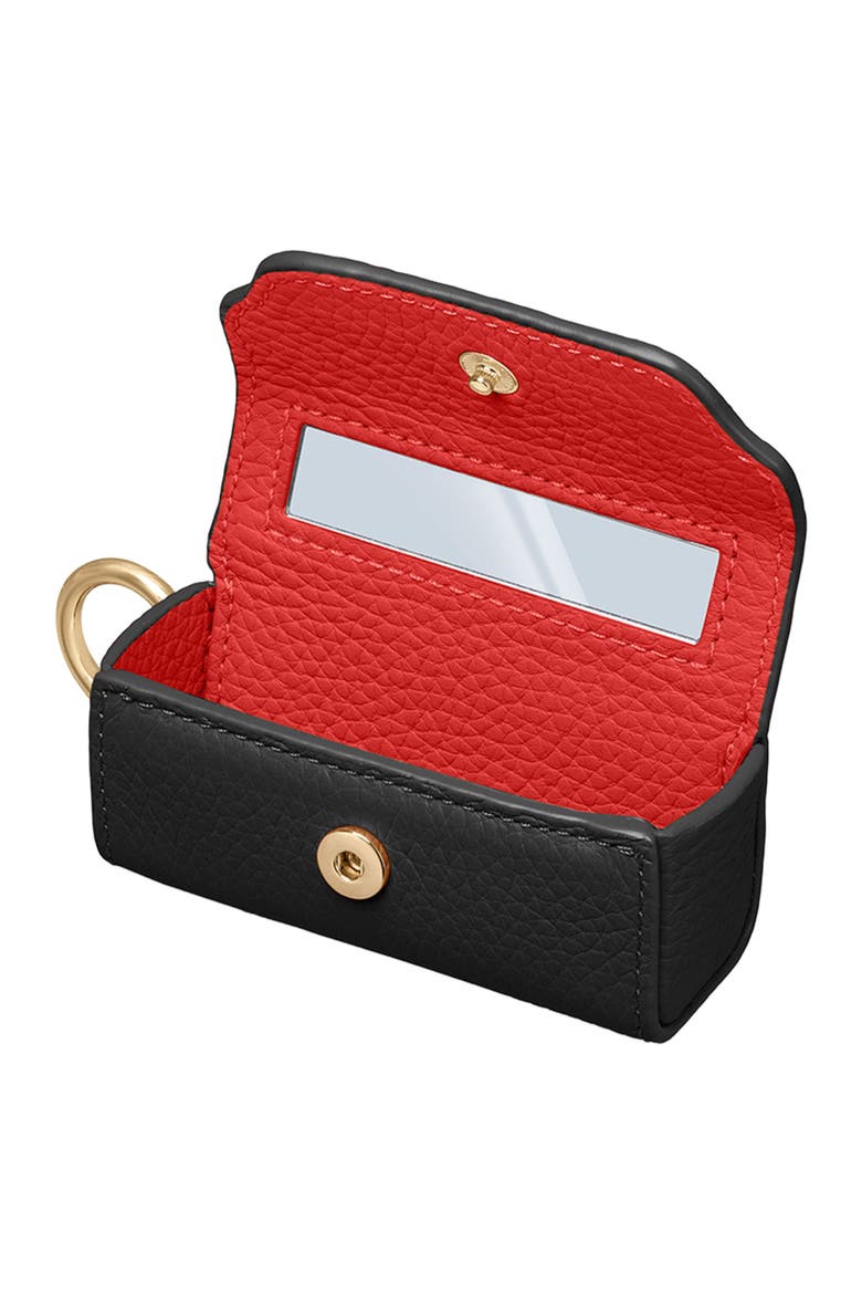 Leather Lipstick Charm, Alternate, color, Rouge Noir